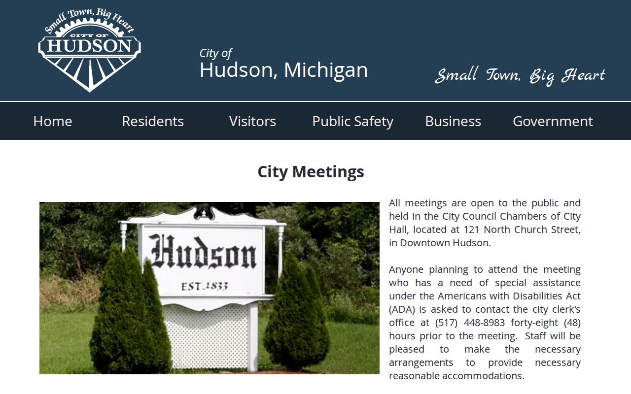 Hudson docket search city meetings source